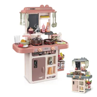 【i-Smart】噴霧廚房玩具 觸控聲光廚台 42件組 基本版(家家酒｜兒童玩具｜兩色可選)