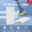 【NOKIA】10000mAh PD 20W雙向快充 3孔輸出 TypeC+USB 行動電源(P6203-1)