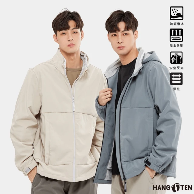 Hang Ten 男裝-恆溫多功能-軟殼北極絨保暖防輕潑水拆帽外套(多色選)