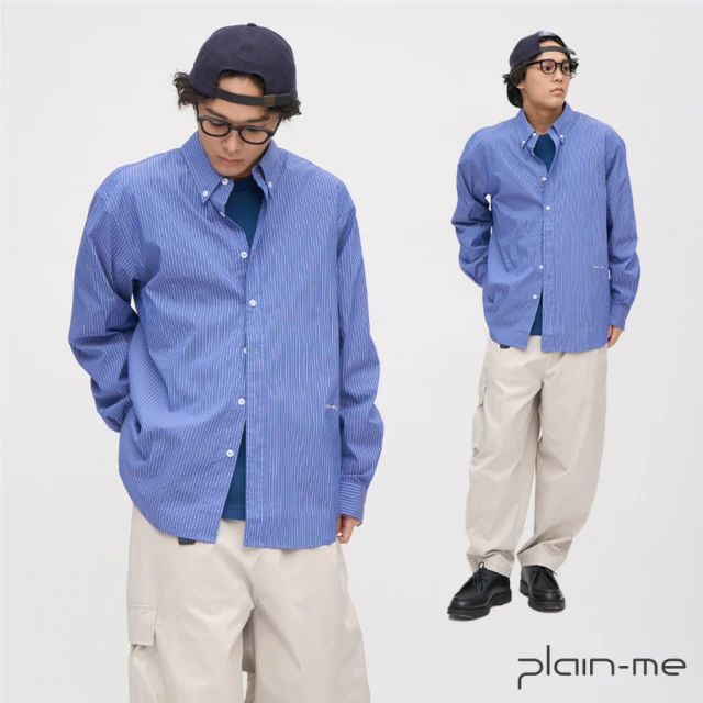 plain-me 日常條紋襯衫 PLN3354-242(男款/女款 共3色 長袖 襯衫 休閒上衣)