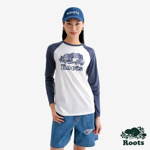 Roots Roots女裝- COOPER PLAID 長袖上衣(墨藍)