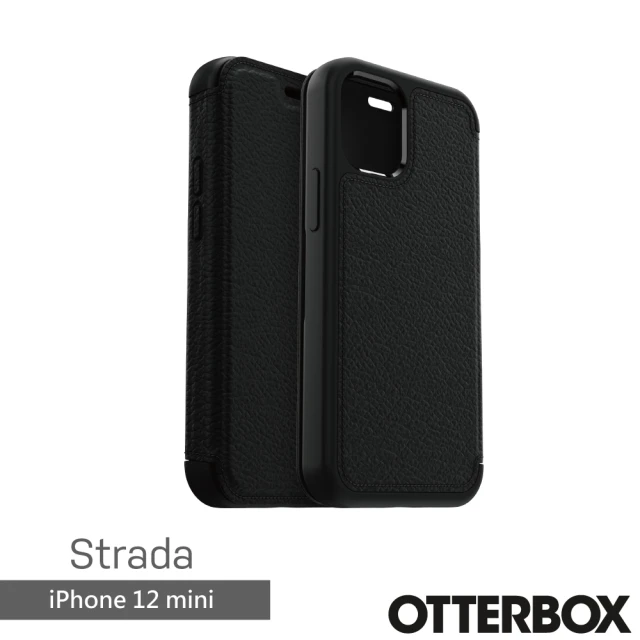 OtterBox iPhone 12 mini 5.4吋 Strada 步道者系列真皮掀蓋保護殼(黑)