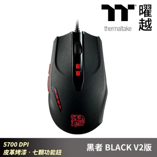 【Thermaltake 曜越】黑者 BLACK V2版 5700 DPI 皮革烤漆 七顆功能鈕(MO-BKV-WDLOBK-01)