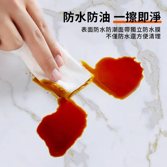 【QLZHS】618限定 仿大理石紋防水防油自粘廚房貼紙 廚房壁貼 墻貼 傢俱貼紙 灶台貼紙(60*500cm)