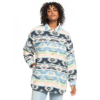 【ROXY】女款-WANT YOU TO KNOW刷毛襯衫式外套-藍色(ERJJK03507-64)