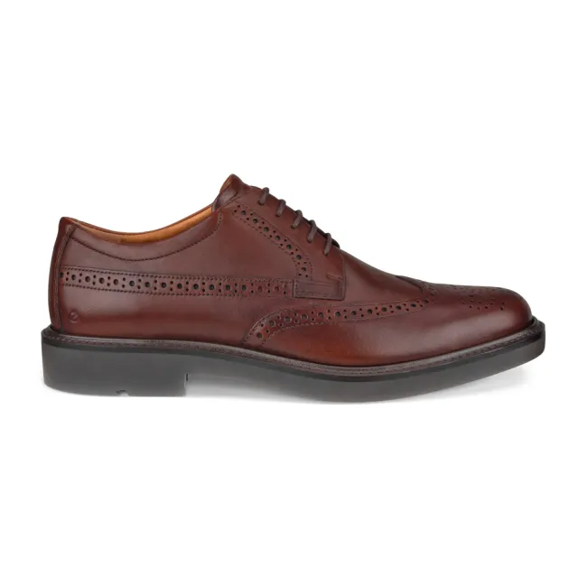 【ecco】METROPOLE LONDON 都會倫敦系列正裝皮革樂福鞋 男鞋(深棕紅 52561401053)