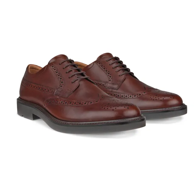 【ecco】METROPOLE LONDON 都會倫敦系列正裝皮革樂福鞋 男鞋(深棕紅 52561401053)