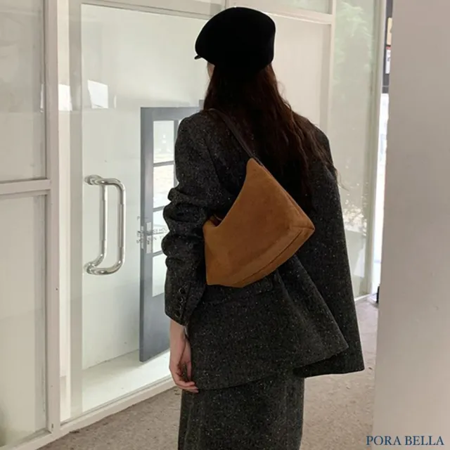 【Porabella】秋冬簡約休閒款 絨面復古拼接手提包單肩包 ins風 送女友 情人節禮物首選 Bags