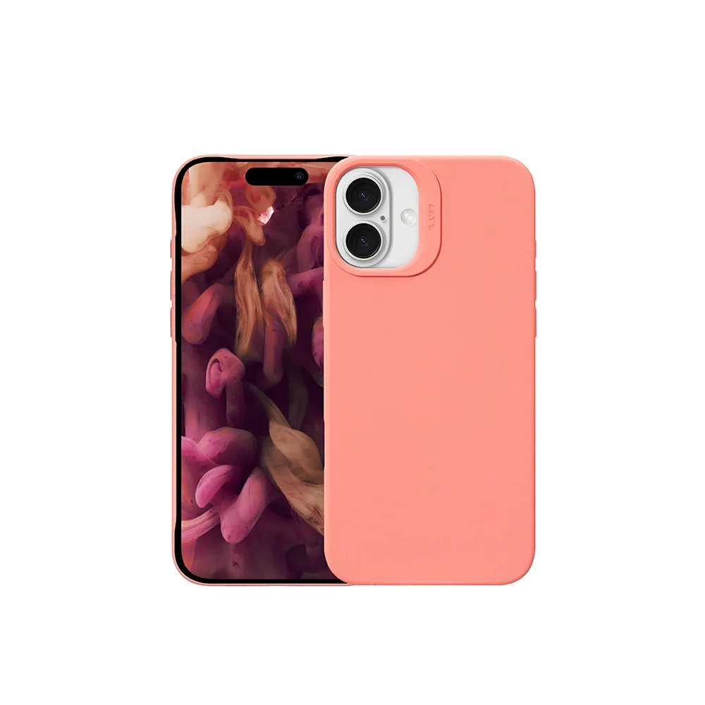 【LAUT 萊德】iPhone 16 磁吸輕量保護殼-粉橘(支援MagSafe功能)