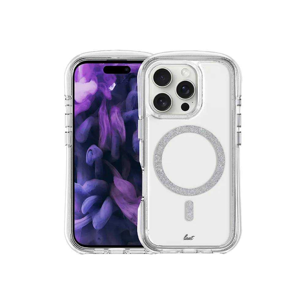 【LAUT 萊德】iPhone 16 Pro Max 磁吸360氣墊軍規耐衝擊保護殼-璀璨銀(支援MagSafe功能)