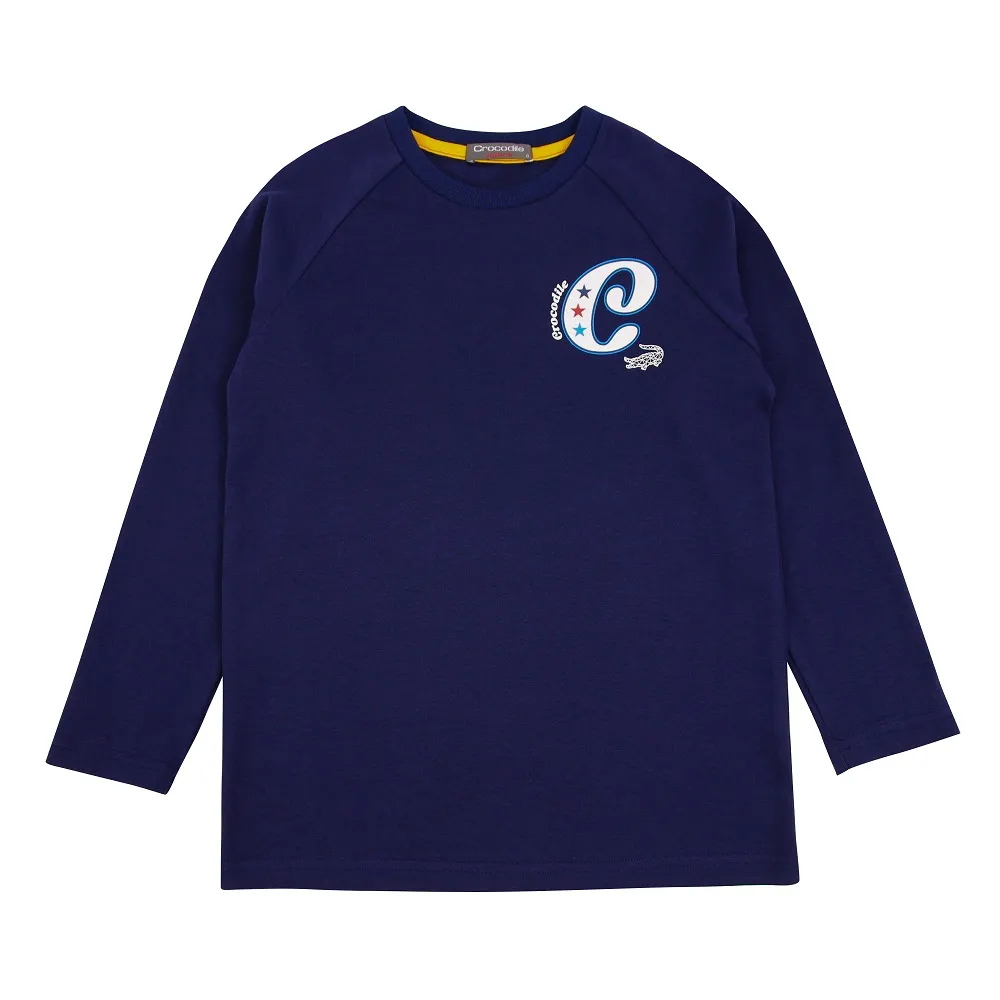 【Crocodile Junior 小鱷魚童裝】『小鱷魚童裝』LOGO印圖圓領T恤(產品編號 : U66411-05 小碼款)