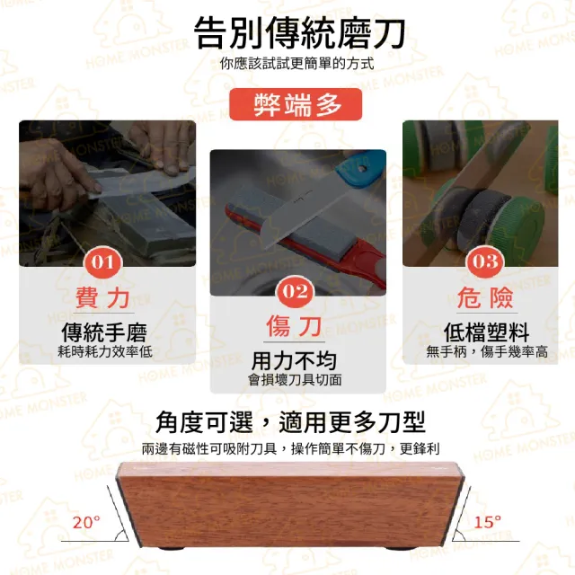 【定角磨刀】15/20°滾動輪磨刀器 專業磨刀器 陶瓷磨刀器 磨刀棒 金剛砂磨刀器 定角磨刀器(磨刀器)