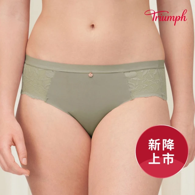 Triumph 黛安芬 FLORALE 牡丹系列 中腰三角內褲 M-EL(醉綠色)