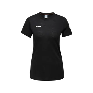 【Mammut 長毛象官方直營】Tree Wool FL T-Shirt Women 羊毛混紡快乾抗臭短袖T恤 黑色 女款 #1017-06670