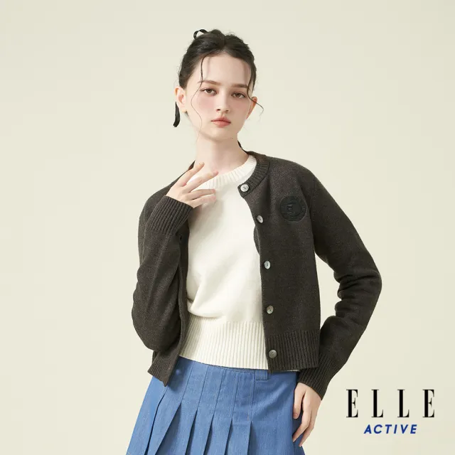 【ELLE ACTIVE】女款 簡約百搭針織外套-深灰色(EA24A2W5501-98)