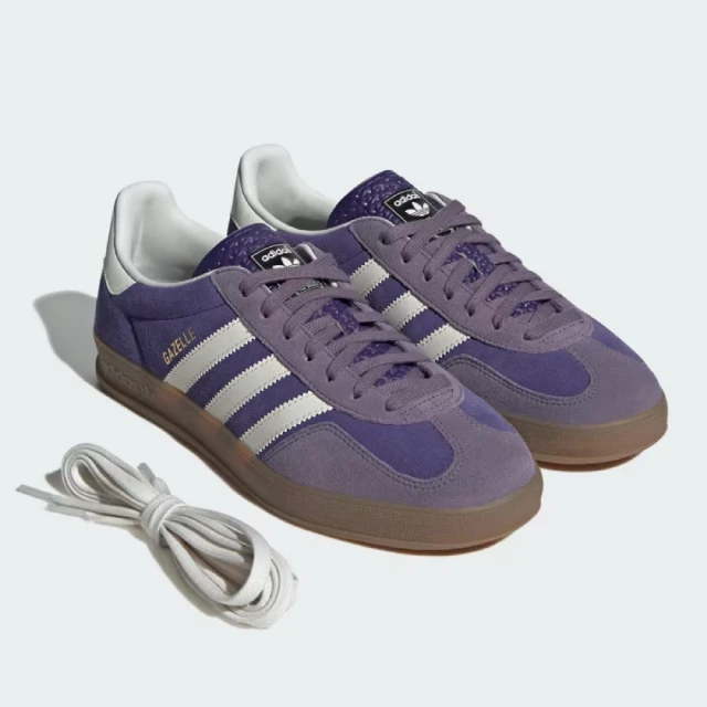 adidas 愛迪達 休閒鞋 Gazelle Indoor 男鞋 女鞋 紫 德訓鞋 復古 麂皮 膠底 愛迪達(IF9645)