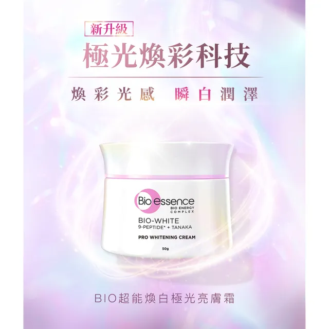 【Bio-essence 碧歐斯】乳霜 BIO升級版超能煥白極光亮膚霜50g(6入組)