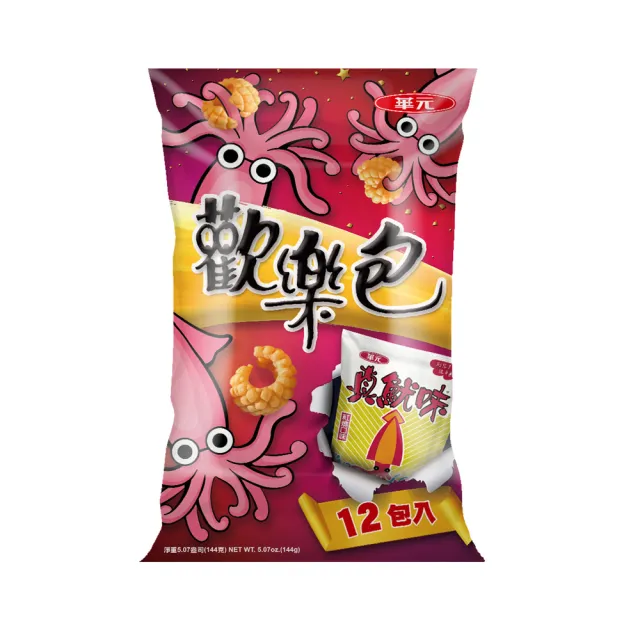 【華元】歡樂包-12gX12包/袋-真魷味/鹹蔬餅(任一口味)