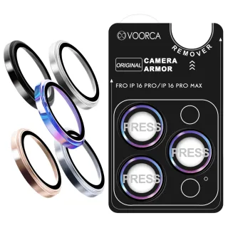【VOORCA】for iPhone16Pro /16Pro Max 鋁合金鏡頭貼-內凹防破碎版