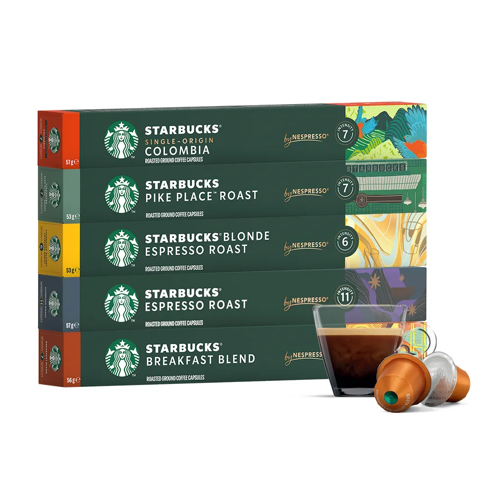 【STARBUCKS 星巴克】Nespresso精選膠囊10顆x5盒(任選)