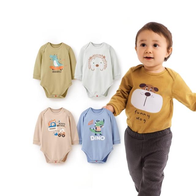 【mamaway 媽媽餵】BABY Q彈棉質長袖包屁衣 1入(多款任選)