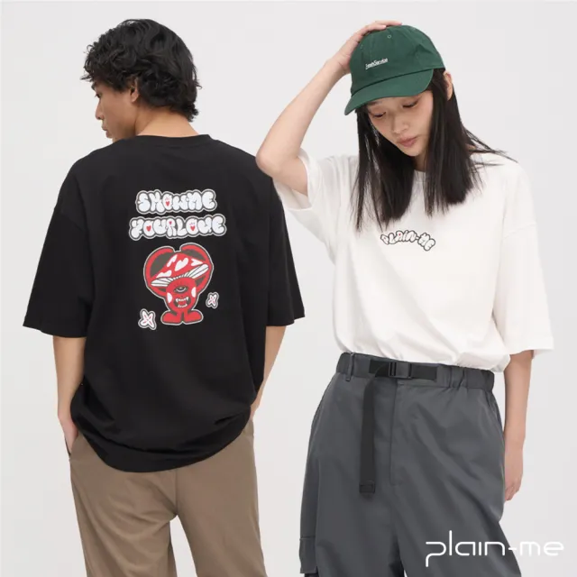 【plain-me】Show me your love圖TEE JNP0134-242(男短袖 女短袖 短t TEE 休閒上衣)