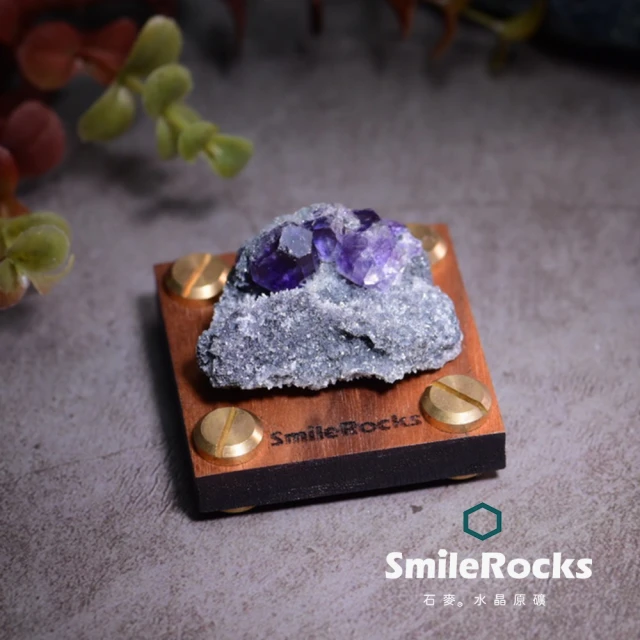 SmileRocks 石麥 石麥水晶原礦 紫螢石原礦帶圍岩 No.621870953(SmilePad 4.5X4.5底板)