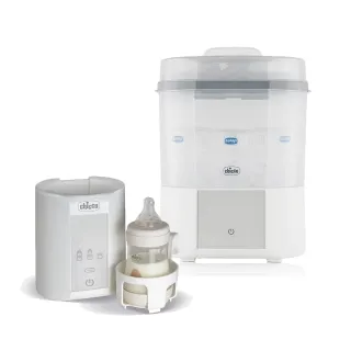 【Chicco 官方直營】智能蒸氣烘乾消毒鍋+智能溫控溫奶加熱器/溫奶器(新手爸媽必備組)