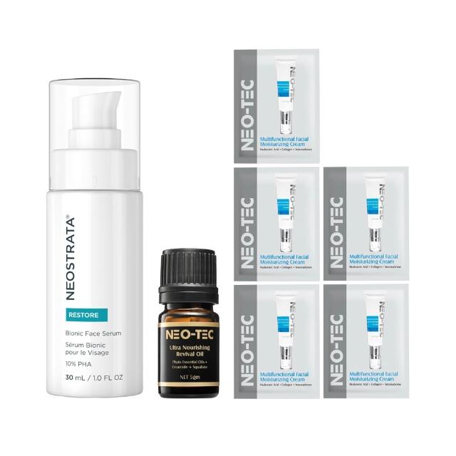 NeoStrata NEO-TEC 妮傲絲翠 乳糖酸全效凍齡精華 NeoStrata芯絲翠 乳糖酸全效凍齡精華,專為乾性肌膚設計,具備去角質、保濕、抗皺、拉提與舒敏多重功效。美國原裝進口,適合大人使用於臉部與眼部,國內專櫃公司貨,儲存期限30個月,出貨效期1年以上,是醫美與藥局推薦的高階抗老精華。