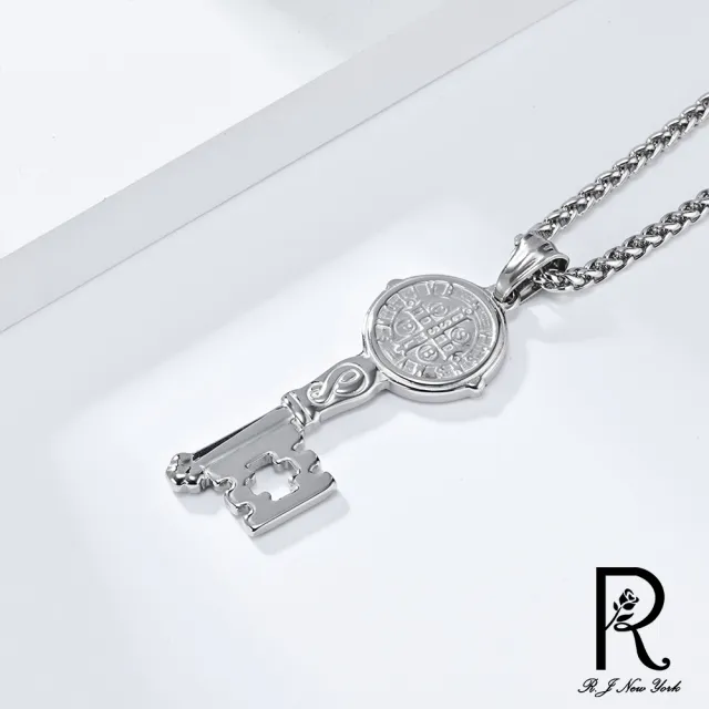 【RJ New York】驅魔之鑰匙雕花不鏽鋼中性長項鍊(3色可選)