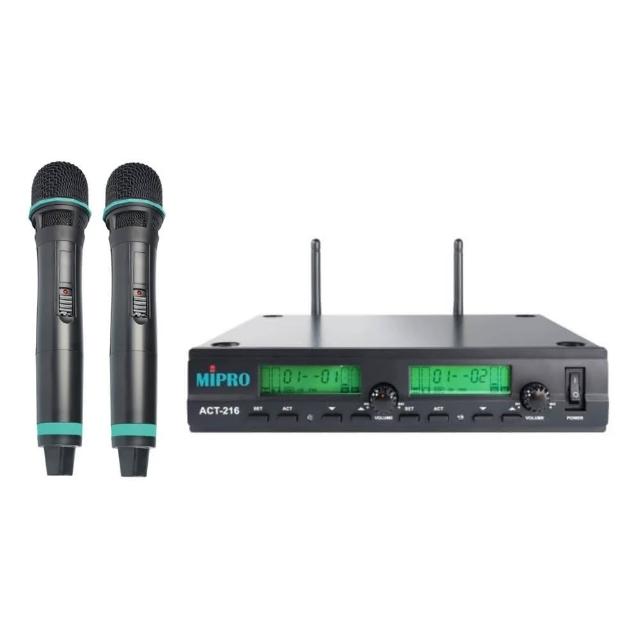 【MIPRO】ACT-216 配ACT-26H 手握式無線麥克風(UHF 類比雙頻道無線麥克風)
