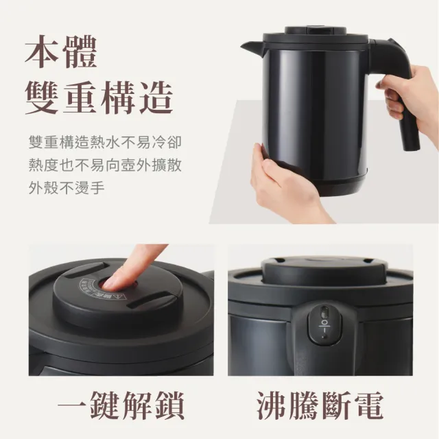 【TIGER 虎牌】無蒸氣電氣快煮壺1公升(PCK-G10R)
