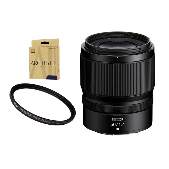 【Nikon 尼康】NIKKOR Z 50mm F1.4 + ARCREST II PROTECTION FILTER 62mm 保護鏡(公司貨)