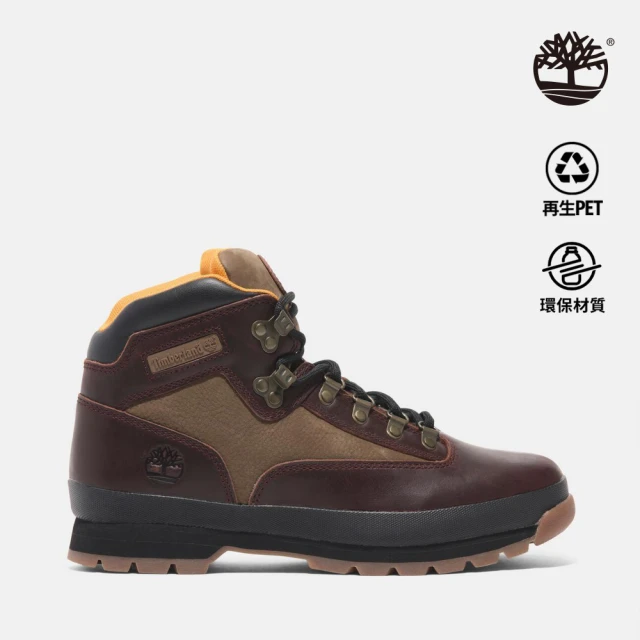 Timberland 男款鐵鏽色皮革中筒休閒鞋(A69JSE