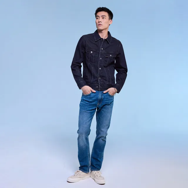 【Lee】男裝 牛仔外套 / 經典闊型 深藍洗水 標準版型 / 101+ 系列(LB414005718)