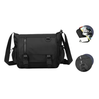 【Azaer】酷帥牛津郵差包 側背包 斜背包 肩背包(男包 側肩包 男生 斜跨包 斜肩包 休閒包  