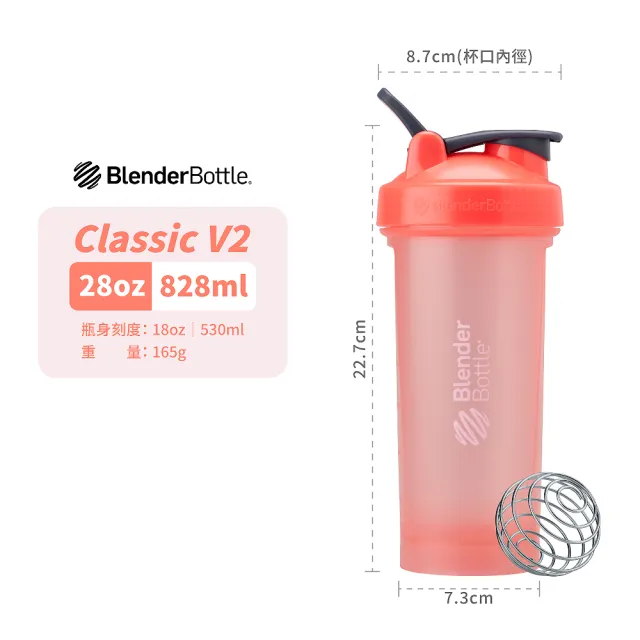 【Blender Bottle】2入組〈Classic V2〉新款28oz｜20色任選『美國官方』(BlenderBottle/運動水壺/乳清蛋白)