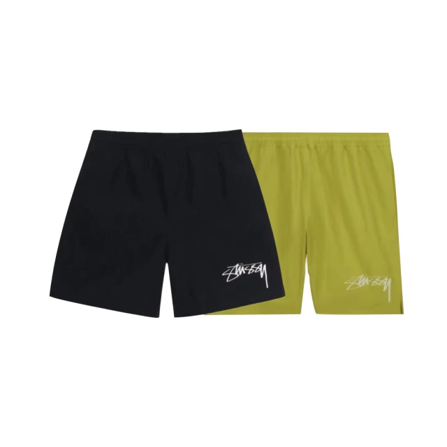 NIKE 耐吉 Stussy x Nike Nylon Short 聯名款 短褲 黑/螢光綠 FJ9168(褲子 經典短褲 防水 服飾)