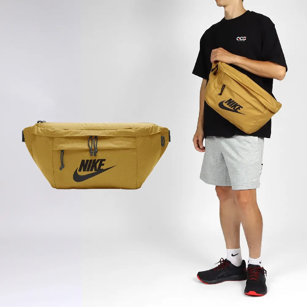 【NIKE 耐吉】腰包 Tech Hip Pack 土黃 黑 可調背帶 斜背包 肩背包 隨行包 小包(BA5751-790)