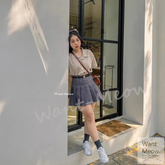 【Want-Meow】90公斤可穿/自訂款韓系百搭短版襯衫/大尺碼襯衫(大碼/大尺碼/加大碼/短版襯衫)