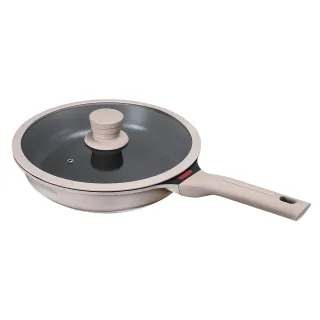 【THERMOS 膳魔師】momo獨家專售星曜新一代不沾鍋單柄附蓋壓鑄平底鍋28cm(TFC-F28-LMT)