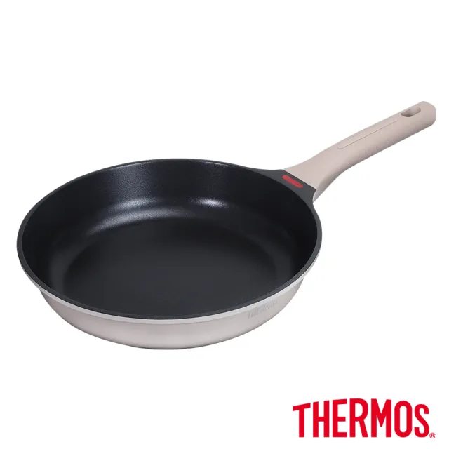 【THERMOS 膳魔師】momo獨家專售星曜新一代不沾鍋單柄附蓋壓鑄平底鍋28cm(TFC-F28-LMT)
