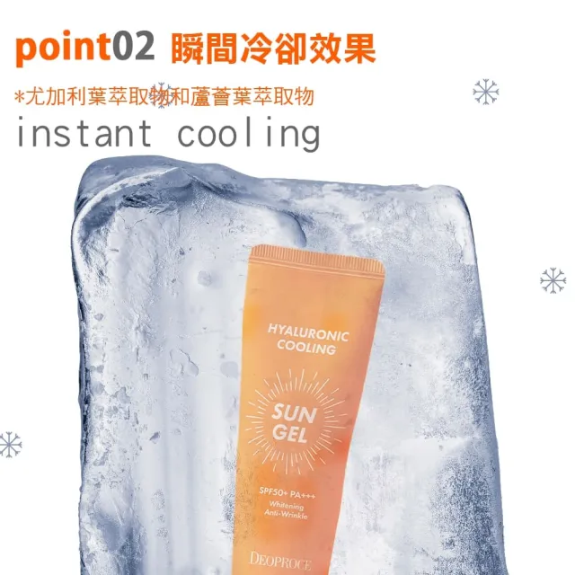 【DEOPROCE 迪普詩】玻尿酸涼感防曬凝膠SPF50+PA+++(保濕 亮采 不黏膩 不反白)