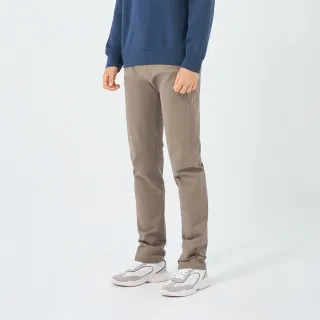 【GIORDANO 佐丹奴】男裝彈力低腰修身錐形卡其褲(40 綠卡其色)