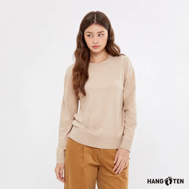 【Hang Ten】女裝-喀什米爾Cashmere混紡圓領毛衣(多色選)