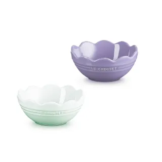 【Le Creuset】瓷器蕾絲花型碗14cm(冰川綠/薰衣草 2色選1)