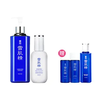 【KOSE 高絲官方直營】雪肌精大容量補水滋潤組(雪肌精500ml+舒芙蕾精華乳140ml)