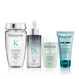 【KERASTASE 巴黎卡詩】極淨平衡頭皮調理組(去屑/控油/舒緩/保濕/頭皮精華/洗髮精)