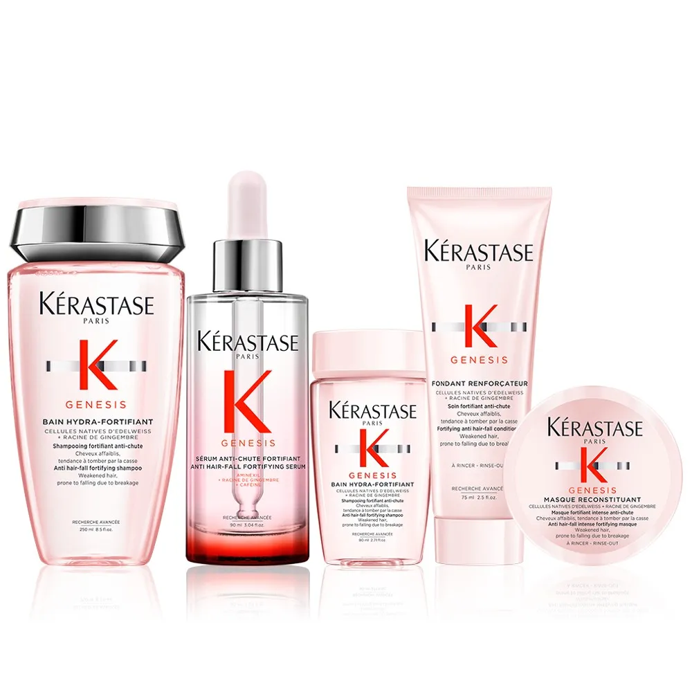 【KERASTASE 巴黎卡詩】粉漾芯生調理組 清爽型(頭皮精華+洗髮精/頭皮保養/蓬鬆/養髮)