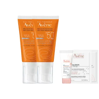 【Avene 雅漾官方直營】緊緻抗老防曬液50ml-2入(SPF50)(防曬/防曬乳)